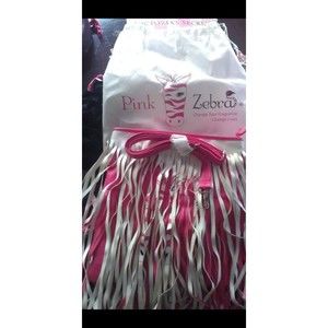 Pink Zebra fringed crossbody bag